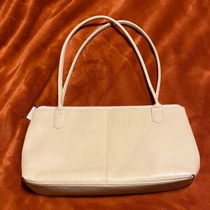 Hobo International Y2K Lola Cream Leather Shoulder Bag with Double Straps